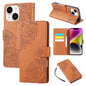 Rose Flower Embossed 3-Card Slots Leather Phone Case, For iPhone 15, For iPhone 14 / 13, For iPhone 14 Pro, For iPhone 14 Pro Max