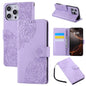 Rose Flower Embossed 3-Card Slots Leather Phone Case, For iPhone 13 Pro Max, For iPhone 13 Pro