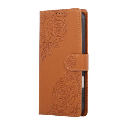 Rose Flower Embossed 3-Card Slots Leather Phone Case, For iPhone 17 Pro Max, For iPhone 17 Pro, For iPhone 17, For iPhone Air
