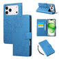 Rose Flower Embossed 3-Card Slots Leather Phone Case, For iPhone 17e / 16e, For iPhone 17 Pro Max, For iPhone 17 Pro, For iPhone 17