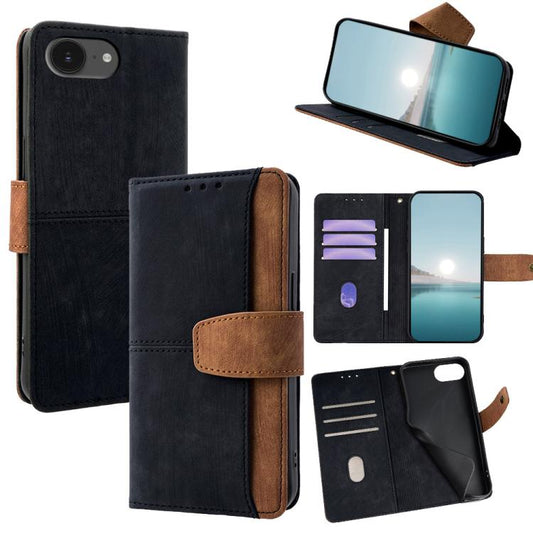 Color Stitching Skin Feel Leather RFID Blocking Phone Case, For iPhone 16e, For iPhone 16 Pro Max, For iPhone 16 Pro, For iPhone 16 Plus