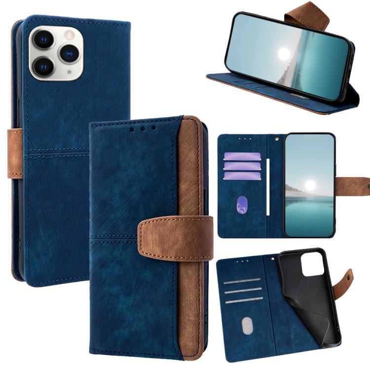 Color Stitching Skin Feel Leather RFID Blocking Phone Case, For iPhone 12 / 12 Pro, For iPhone 12 Pro Max, For iPhone 11 Pro Max, For iPhone 11