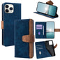 Color Stitching Skin Feel Leather RFID Blocking Phone Case, For iPhone 12 / 12 Pro, For iPhone 12 Pro Max, For iPhone 11 Pro Max, For iPhone 11