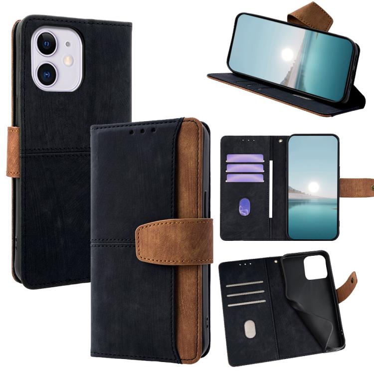 Color Stitching Skin Feel Leather RFID Blocking Phone Case, For iPhone 12 / 12 Pro, For iPhone 12 Pro Max, For iPhone 11 Pro Max, For iPhone 11