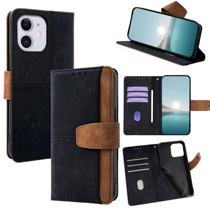 Color Stitching Skin Feel Leather RFID Blocking Phone Case, For iPhone 12 / 12 Pro, For iPhone 12 Pro Max, For iPhone 11 Pro Max, For iPhone 11