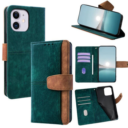 Color Stitching Skin Feel Leather RFID Blocking Phone Case, For iPhone 12 / 12 Pro, For iPhone 12 Pro Max, For iPhone 11 Pro Max, For iPhone 11