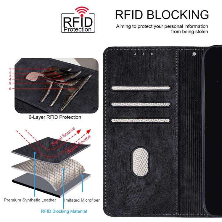 Color Stitching Skin Feel Leather RFID Blocking Phone Case, For iPhone 11 Pro