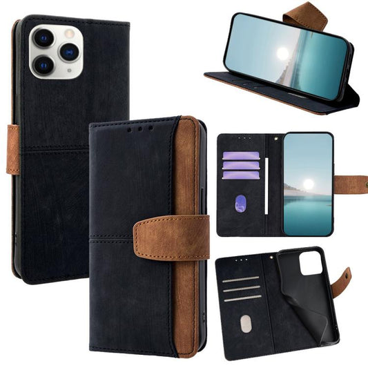 Color Stitching Skin Feel Leather RFID Blocking Phone Case, For iPhone 11 Pro