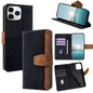 Color Stitching Skin Feel Leather RFID Blocking Phone Case, For iPhone 11 Pro