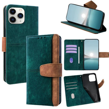 Color Stitching Skin Feel Leather RFID Blocking Phone Case, For iPhone 11 Pro
