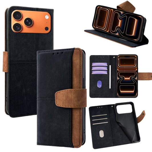 Color Stitching Skin Feel Leather RFID Blocking Phone Case, For iPhone 17 Pro Max, For iPhone 17 Pro, For iPhone 17, For iPhone Air