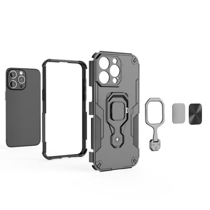 Metal Kickstand TPU Hybrid PC Phone Case, For iPhone 15 Pro Max, For iPhone 15 Pro, For iPhone 14 Plus / 15 Plus, For iPhone 15