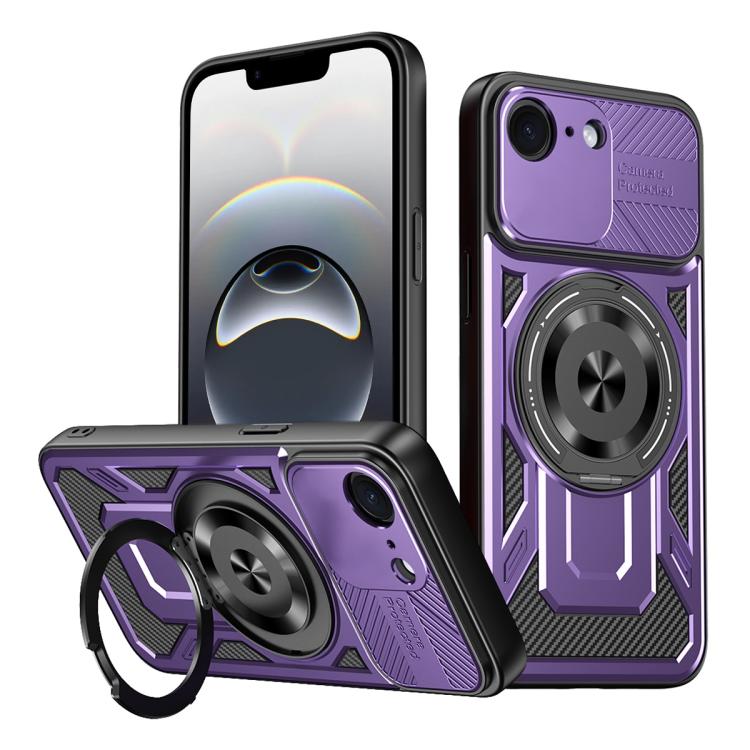 Armor Rotating Holder MagSafe Phone Case, For iPhone 17e / 16e, For iPhone 16 Pro Max, For iPhone 16 Pro, For iPhone 16 Plus