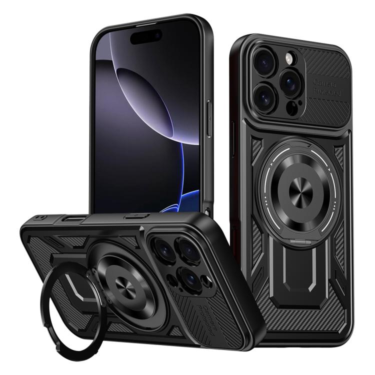Armor Rotating Holder MagSafe Phone Case, For iPhone 17e / 16e, For iPhone 16 Pro Max, For iPhone 16 Pro, For iPhone 16 Plus