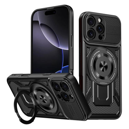 Armor Rotating Holder MagSafe Phone Case, For iPhone 17e / 16e, For iPhone 16 Pro Max, For iPhone 16 Pro, For iPhone 16 Plus