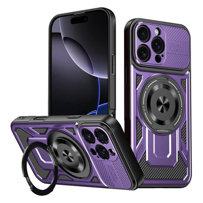 Armor Rotating Holder MagSafe Phone Case, For iPhone 17e / 16e, For iPhone 16 Pro Max, For iPhone 16 Pro, For iPhone 16 Plus
