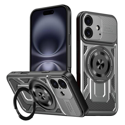 Armor Rotating Holder MagSafe Phone Case, For iPhone 17e / 16e, For iPhone 16 Pro Max, For iPhone 16 Pro, For iPhone 16 Plus