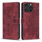 Mandala Embossed Retro Frosted Leather Phone Case, For iPhone Air, For iPhone 16 Pro Max, For iPhone 16 Pro, For iPhone 16 Plus