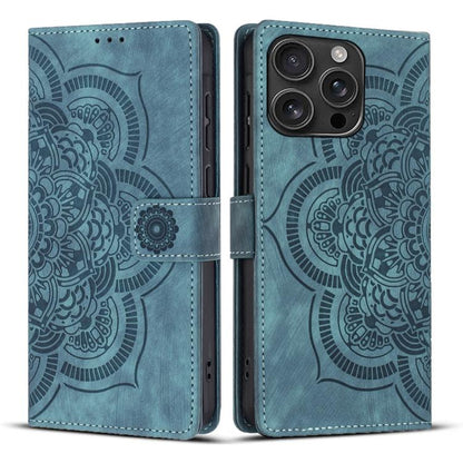 Mandala Embossed Retro Frosted Leather Phone Case, For iPhone Air, For iPhone 16 Pro Max, For iPhone 16 Pro, For iPhone 16 Plus