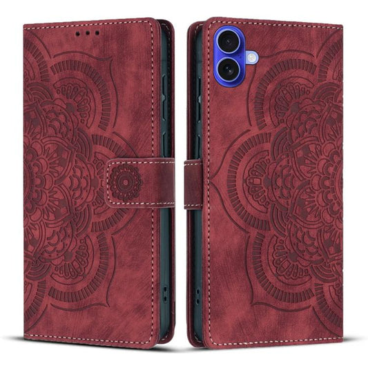 Mandala Embossed Retro Frosted Leather Phone Case