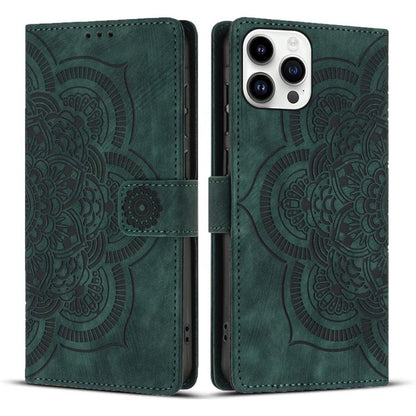 Mandala Embossed Retro Frosted Leather Phone Case, For iPhone 15, For iPhone 14 Plus, For iPhone 14 / 13, For iPhone 14 Pro