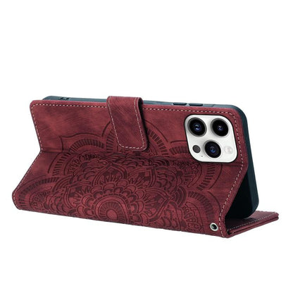 Mandala Embossed Retro Frosted Leather Phone Case