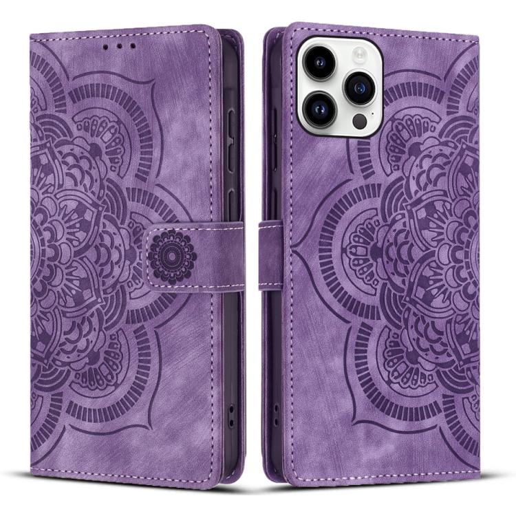 Mandala Embossed Retro Frosted Leather Phone Case