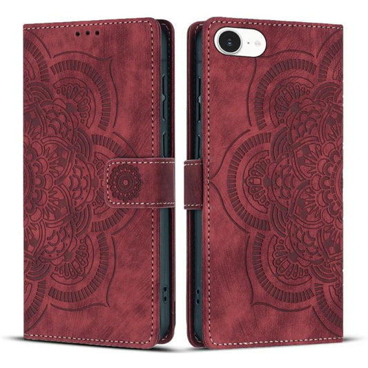 Mandala Embossed Retro Frosted Leather Phone Case, For iPhone 17e / 16e, For iPhone 17 Pro Max, For iPhone 17 Pro, For iPhone 17