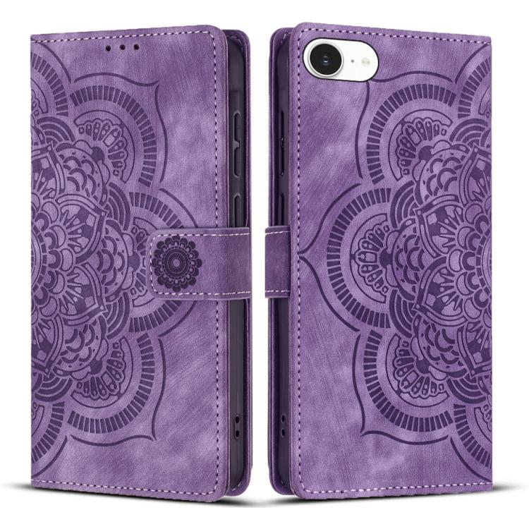 Mandala Embossed Retro Frosted Leather Phone Case, For iPhone 18 Pro / 17 Pro, For iPhone 18 Pro Max / 17 Pro Max, For iPhone 17e / 16e, For iPhone 17