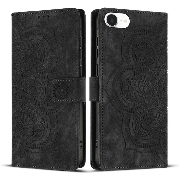 Mandala Embossed Retro Frosted Leather Phone Case, For iPhone 18 Pro / 17 Pro, For iPhone 18 Pro Max / 17 Pro Max, For iPhone 17e / 16e, For iPhone 17