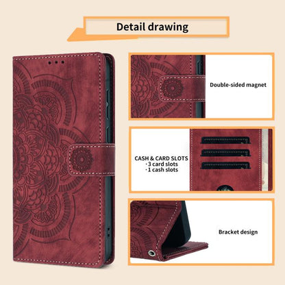 Mandala Embossed Retro Frosted Leather Phone Case, For iPhone 11, For iPhone 11 Pro, For iPhone X / XS, For iPhone XR