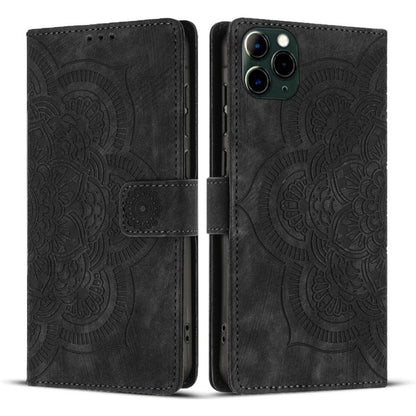 Mandala Embossed Retro Frosted Leather Phone Case, For iPhone 11, For iPhone 11 Pro, For iPhone X / XS, For iPhone XR