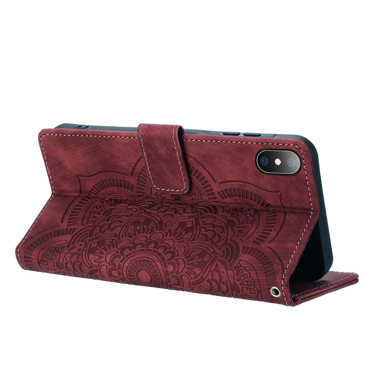 Mandala Embossed Retro Frosted Leather Phone Case