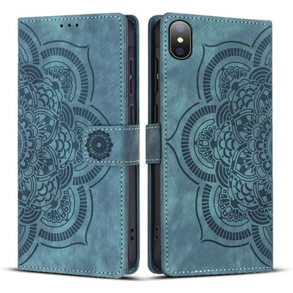 Mandala Embossed Retro Frosted Leather Phone Case