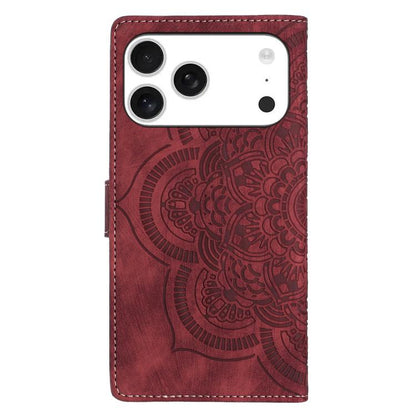 Mandala Embossed Retro Frosted Leather Phone Case, For iPhone 18 Pro / 17 Pro, For iPhone 18 Pro Max / 17 Pro Max, For iPhone 17e / 16e, For iPhone 17