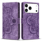 Mandala Embossed Retro Frosted Leather Phone Case, For iPhone 18 Pro / 17 Pro, For iPhone 18 Pro Max / 17 Pro Max, For iPhone 17e / 16e, For iPhone 17