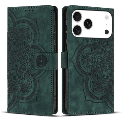 Mandala Embossed Retro Frosted Leather Phone Case, For iPhone 18 Pro / 17 Pro, For iPhone 18 Pro Max / 17 Pro Max, For iPhone 17e / 16e, For iPhone 17