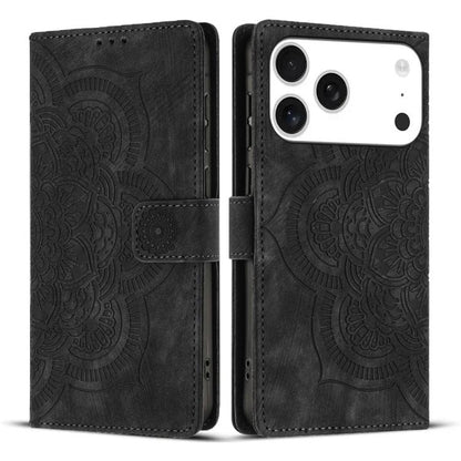 Mandala Embossed Retro Frosted Leather Phone Case, For iPhone 18 Pro / 17 Pro, For iPhone 18 Pro Max / 17 Pro Max, For iPhone 17e / 16e, For iPhone 17