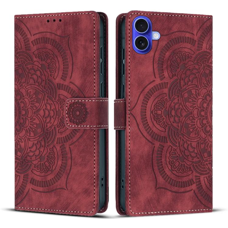 Mandala Embossed Retro Frosted Leather Phone Case, For iPhone 18 Pro / 17 Pro, For iPhone 18 Pro Max / 17 Pro Max, For iPhone 17e / 16e, For iPhone 17