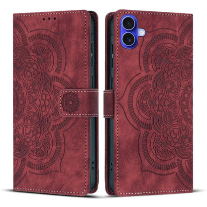 Mandala Embossed Retro Frosted Leather Phone Case, For iPhone 18 Pro / 17 Pro, For iPhone 18 Pro Max / 17 Pro Max, For iPhone 17e / 16e, For iPhone 17