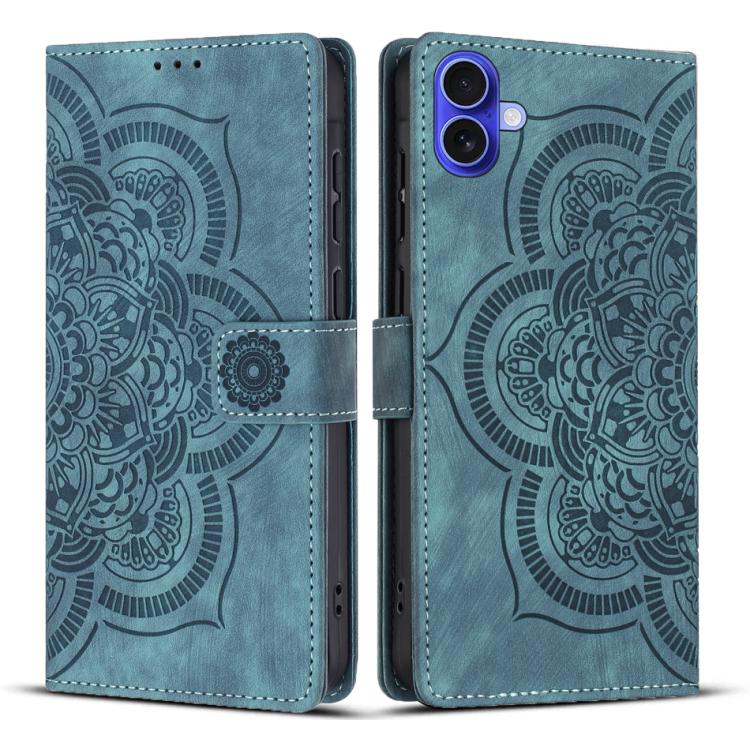 Mandala Embossed Retro Frosted Leather Phone Case, For iPhone 18 Pro / 17 Pro, For iPhone 18 Pro Max / 17 Pro Max, For iPhone 17e / 16e, For iPhone 17