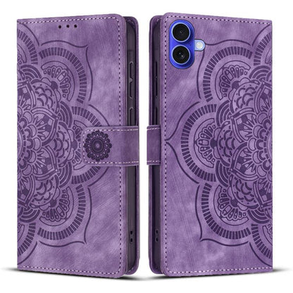 Mandala Embossed Retro Frosted Leather Phone Case, For iPhone 18 Pro / 17 Pro, For iPhone 18 Pro Max / 17 Pro Max, For iPhone 17e / 16e, For iPhone 17