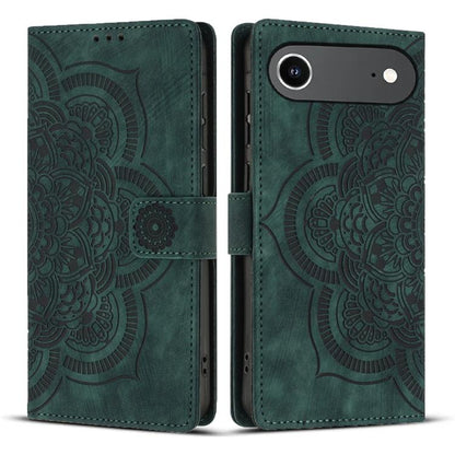 Mandala Embossed Retro Frosted Leather Phone Case, For iPhone Air, For iPhone 16 Pro Max, For iPhone 16 Pro, For iPhone 16 Plus