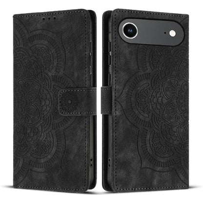 Mandala Embossed Retro Frosted Leather Phone Case, For iPhone Air, For iPhone 16 Pro Max, For iPhone 16 Pro, For iPhone 16 Plus