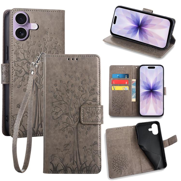 Tree & Deer Embossed Leather Phone Case