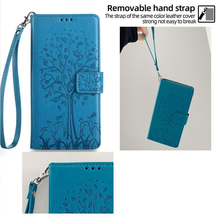 Tree & Deer Embossed Leather Phone Case, For iPhone Air