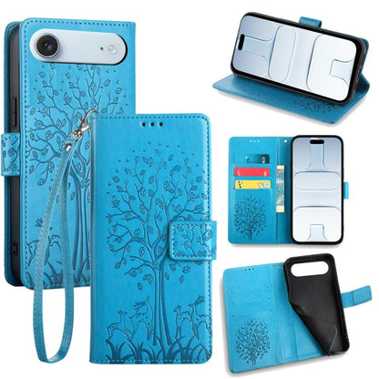 Tree & Deer Embossed Leather Phone Case, For iPhone Air