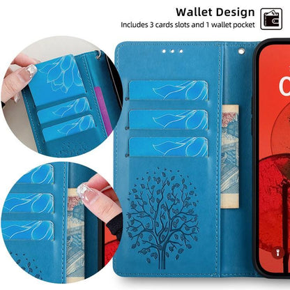 Tree & Deer Embossed Leather Phone Case, For iPhone Air