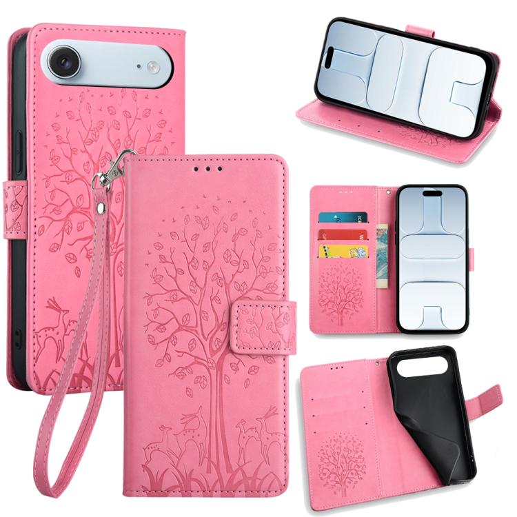 Tree & Deer Embossed Leather Phone Case, For iPhone Air