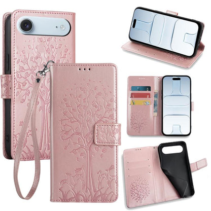 Tree & Deer Embossed Leather Phone Case